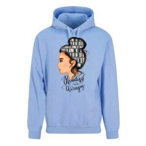 Reading Is My Therapy Messy Bun Gift Unisex Surf Hoodie