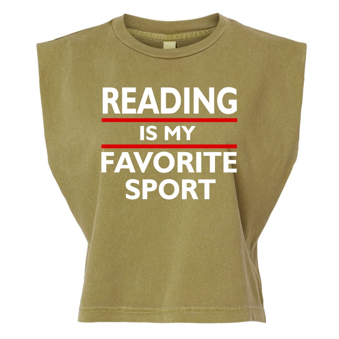 Reading Is My Favorite Sport Garment-Dyed Women's Muscle Tee