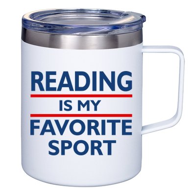 Reading Is My Favorite Sport 12oz Stainless Steel Coffee Mug