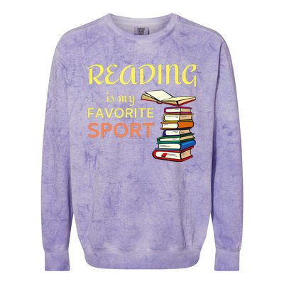 Reading Is My Favorite Sport For Book Lovers Colorblast Crewneck Sweatshirt