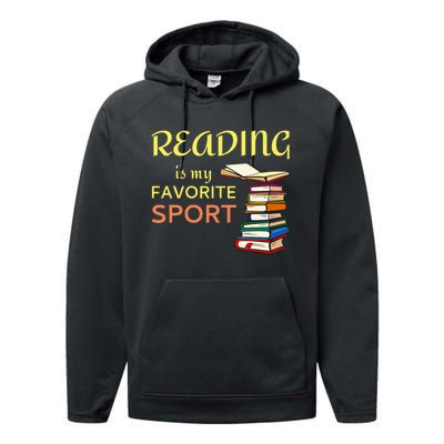 Reading Is My Favorite Sport For Book Lovers Performance Fleece Hoodie