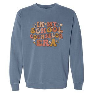 Retro In My School Counselor Era Back To School Garment-Dyed Sweatshirt