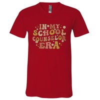 Retro In My School Counselor Era Back To School V-Neck T-Shirt