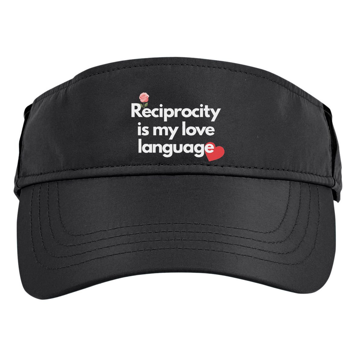 Reciprocity Is My Love Language Flower Red Heart Adult Drive Performance Visor