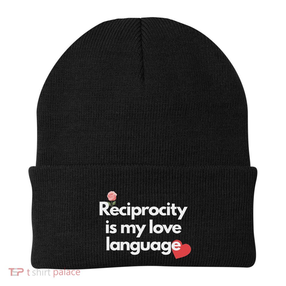Reciprocity Is My Love Language Flower Red Heart Beanie