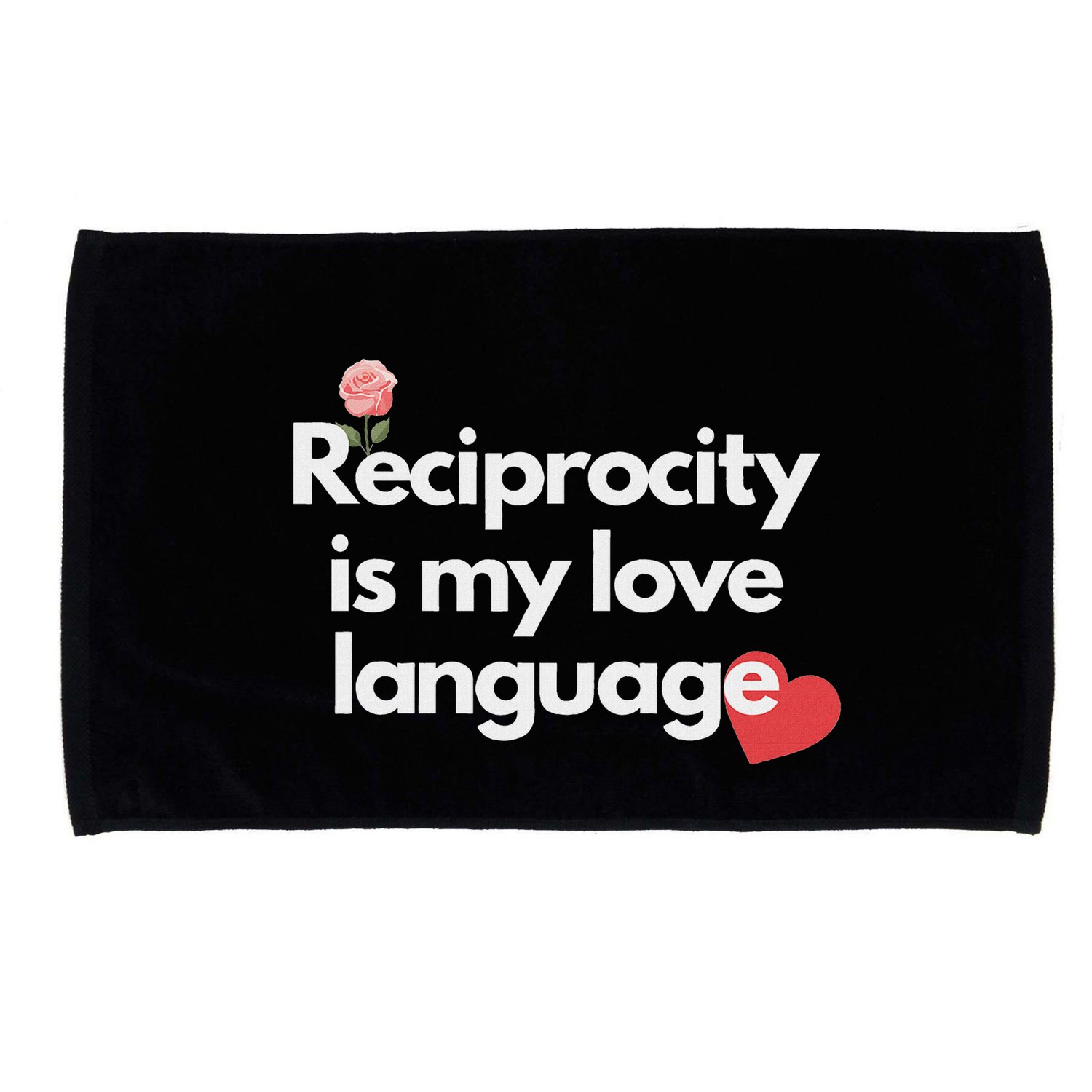Reciprocity Is My Love Language Flower Red Heart Microfiber Hand Towel