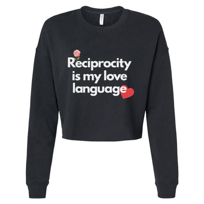Reciprocity Is My Love Language Flower Red Heart Cropped Pullover Crew
