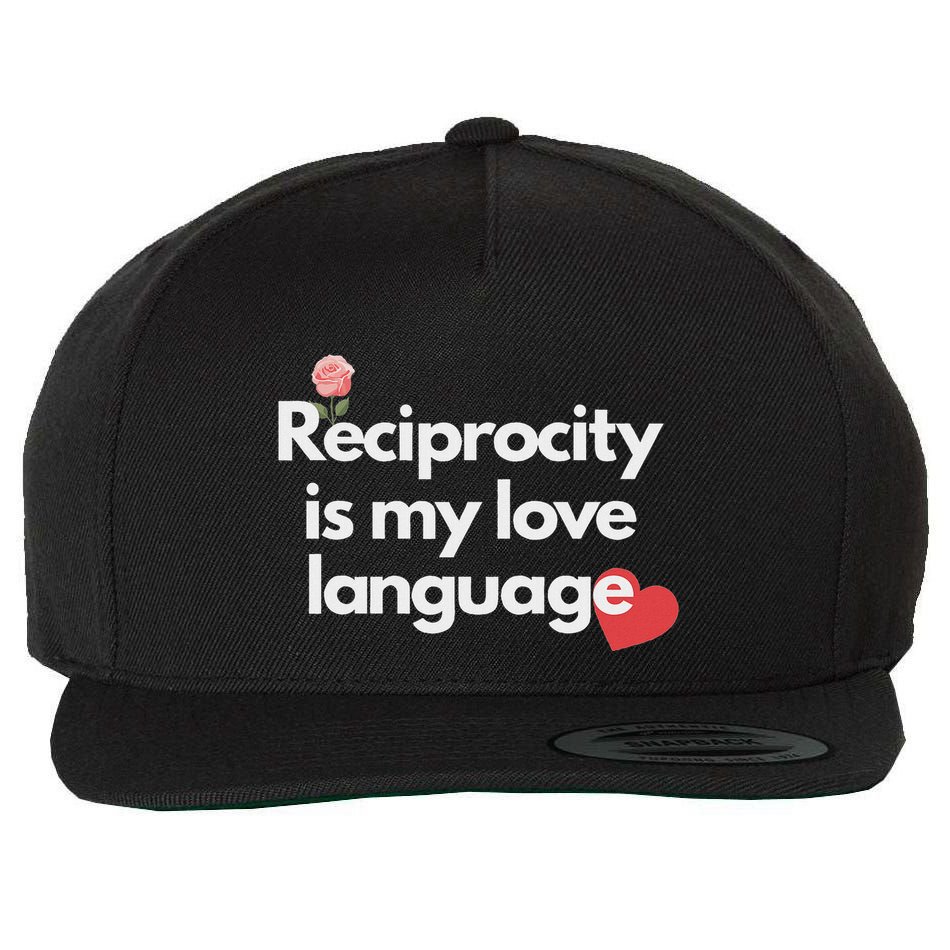 Reciprocity Is My Love Language Flower Red Heart Wool Snapback Cap