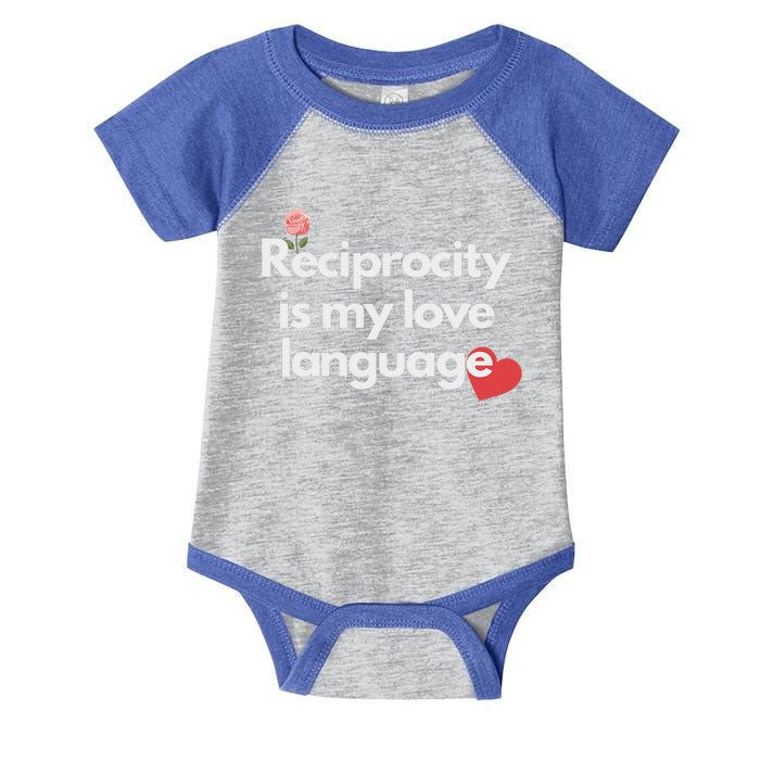 Reciprocity Is My Love Language Flower Red Heart Infant Baby Jersey Bodysuit