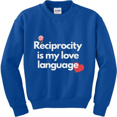 Reciprocity Is My Love Language Flower Red Heart Kids Sweatshirt