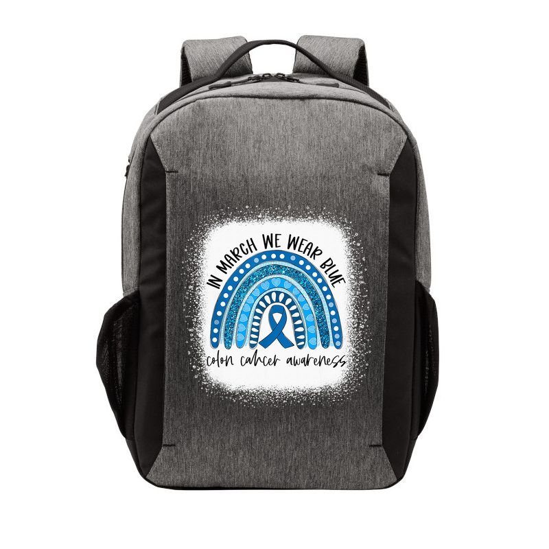 Rainbow In March We Wear Blue Colon Cancer Awareness Month Vector Backpack