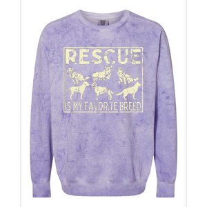 Rescue Is My Favourite Breed Animals Lover Colorblast Crewneck Sweatshirt