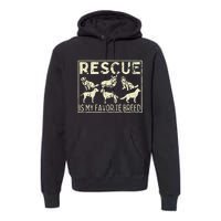 Rescue Is My Favourite Breed Animals Lover Premium Hoodie