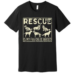 Rescue Is My Favourite Breed Animals Lover Premium T-Shirt