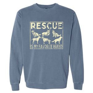 Rescue Is My Favourite Breed Animals Lover Garment-Dyed Sweatshirt