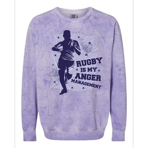 Rugby Is My Anger Management Colorblast Crewneck Sweatshirt