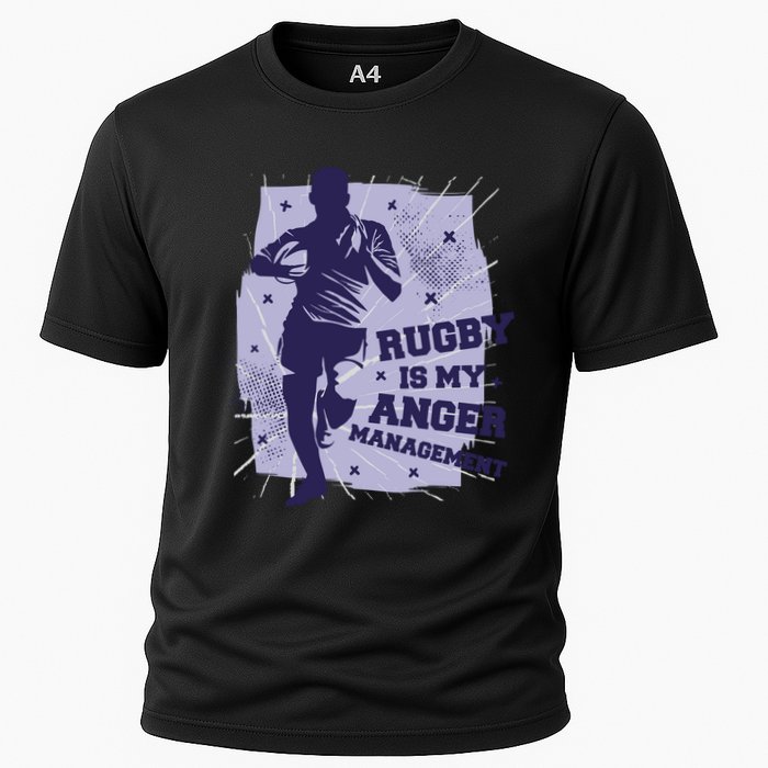 Rugby Is My Anger Management Cooling Performance Crew T-Shirt