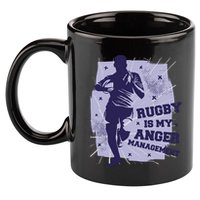 Rugby Is My Anger Management 11oz C Handle Ceramic Mug