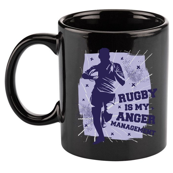 Rugby Is My Anger Management 11oz C Handle Ceramic Mug