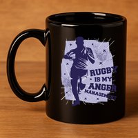 Rugby Is My Anger Management 11oz C Handle Ceramic Mug