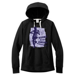 Rugby Is My Anger Management Women's Fleece Hoodie