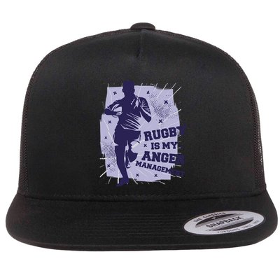 Rugby Is My Anger Management Flatbill Hat