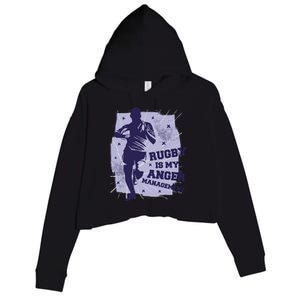 Rugby Is My Anger Management Crop Fleece Hoodie