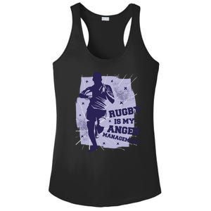 Rugby Is My Anger Management Ladies PosiCharge Competitor Racerback Tank