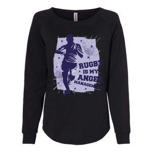 Rugby Is My Anger Management Womens California Wash Sweatshirt