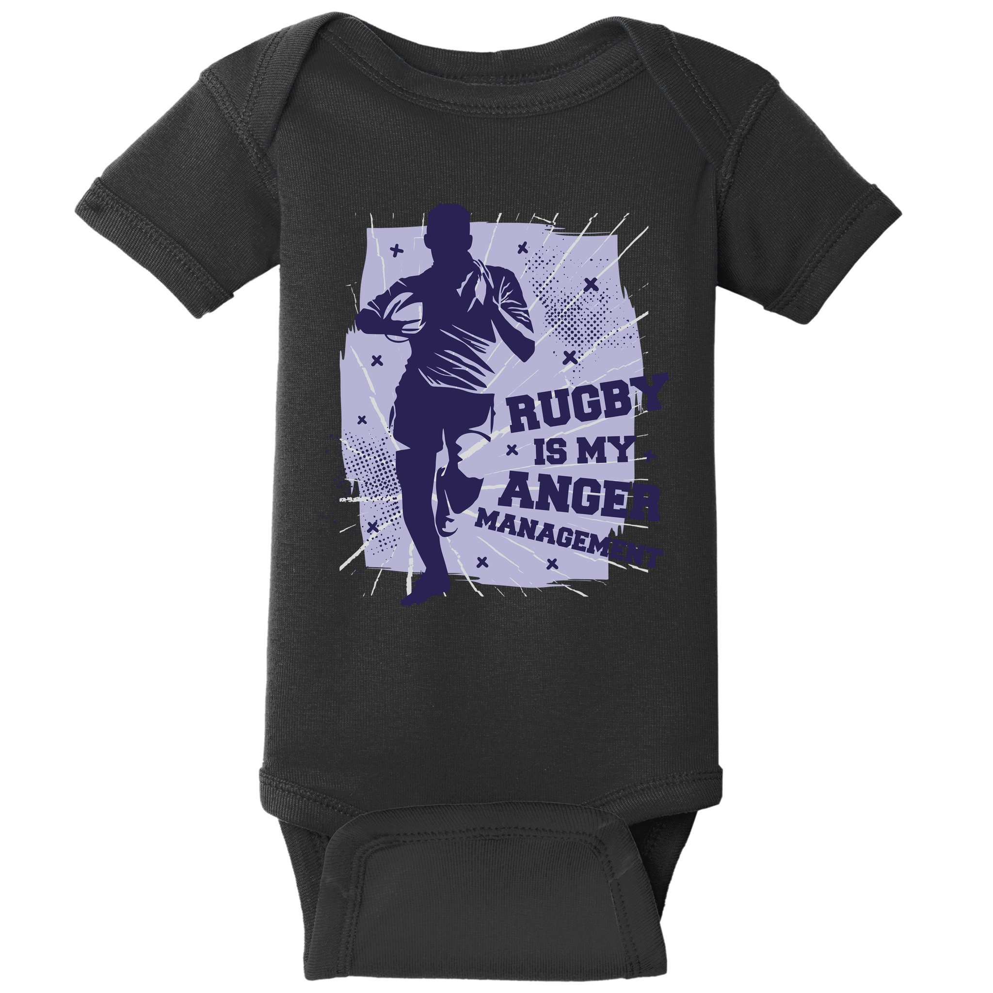 Rugby Is My Anger Management Baby Bodysuit