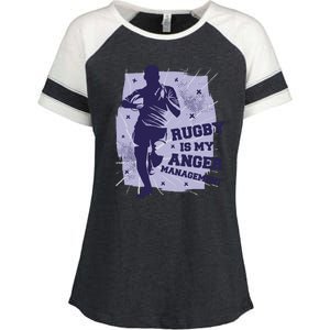 Rugby Is My Anger Management Enza Ladies Jersey Colorblock Tee