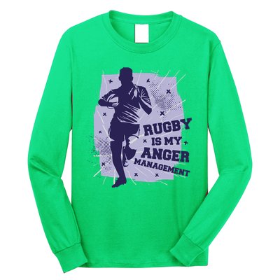Rugby Is My Anger Management Long Sleeve Shirt