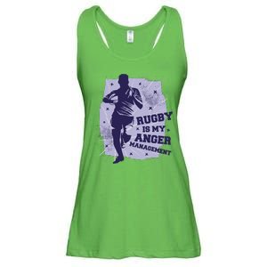 Rugby Is My Anger Management Ladies Essential Flowy Tank