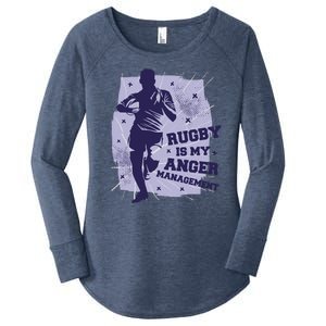 Rugby Is My Anger Management Women's Perfect Tri Tunic Long Sleeve Shirt