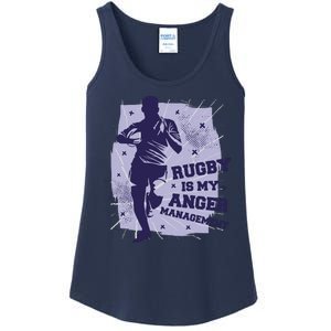 Rugby Is My Anger Management Ladies Essential Tank