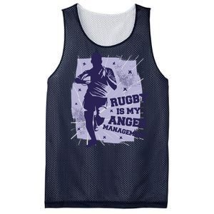 Rugby Is My Anger Management Mesh Reversible Basketball Jersey Tank