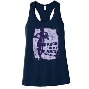 Rugby Is My Anger Management Women's Racerback Tank