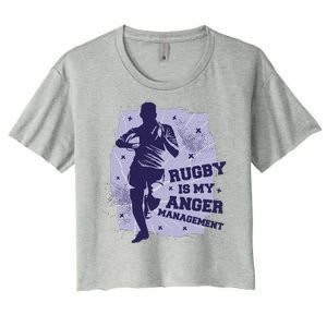 Rugby Is My Anger Management Women's Crop Top Tee