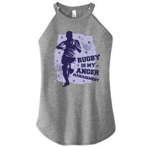 Rugby Is My Anger Management Women's Perfect Tri Rocker Tank