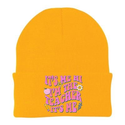 Retro Its Me Hi Im The Teacher Its Me Knit Cap Winter Beanie