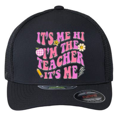 Retro Its Me Hi Im The Teacher Its Me Flexfit Unipanel Trucker Cap