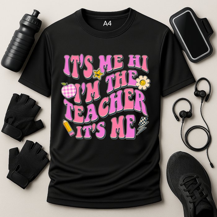 Retro Its Me Hi Im The Teacher Its Me Cooling Performance Crew T-Shirt