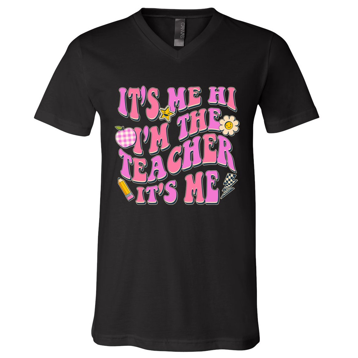 Retro Its Me Hi Im The Teacher Its Me V-Neck T-Shirt