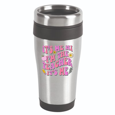 Retro Its Me Hi Im The Teacher Its Me 16oz Travel Tumbler