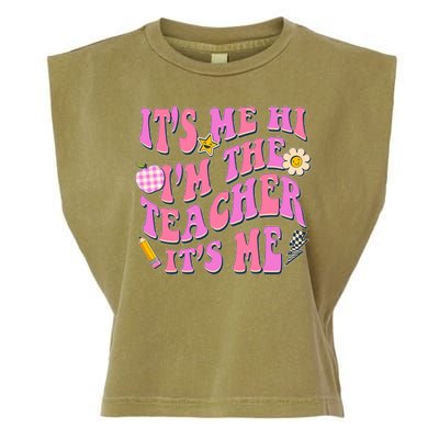 Retro Its Me Hi Im The Teacher Its Me Garment-Dyed Women's Muscle Tee