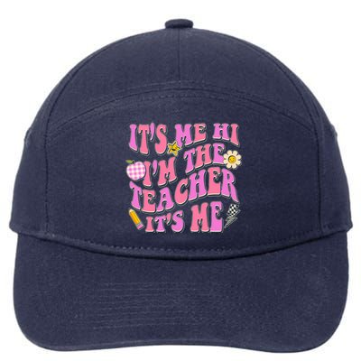 Retro Its Me Hi Im The Teacher Its Me 7-Panel Snapback Hat