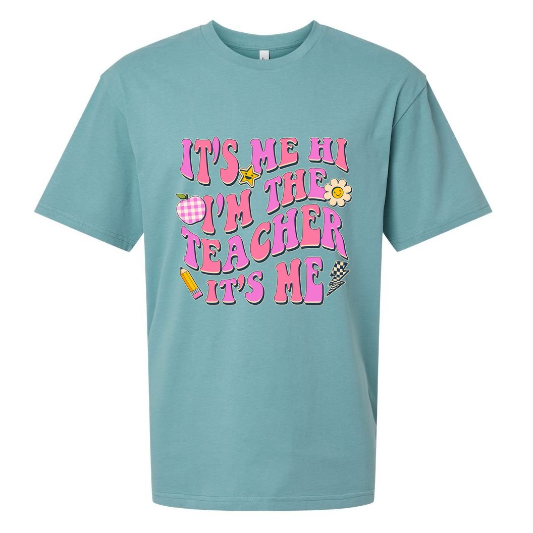 Retro Its Me Hi Im The Teacher Its Me Sueded Cloud Jersey T-Shirt