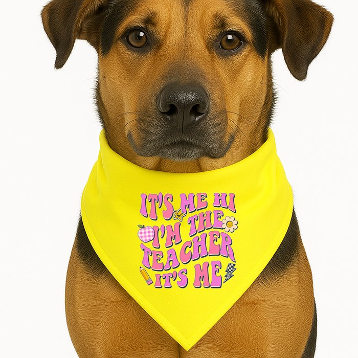Retro Its Me Hi Im The Teacher Its Me USA-Made Doggie Bandana
