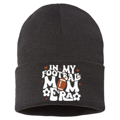 Retro In My Football Mom Era Football Mama Sustainable Knit Beanie