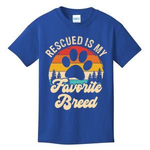 Rescued Is My Favorite Breed Animal Rescue Dog Gift Kids T-Shirt